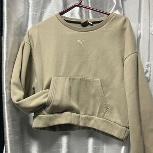 Puma Khaki Cropped Sweatshirt
